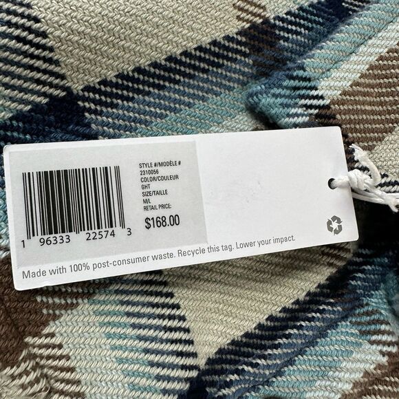 Outerknown Blanket Shirt Womens M/L Brown Blue Plaid Heavy Twill Organic Cotton - Picture 4 of 8